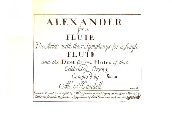 "Alexander" for a single flute – Georg Friedrich Händel