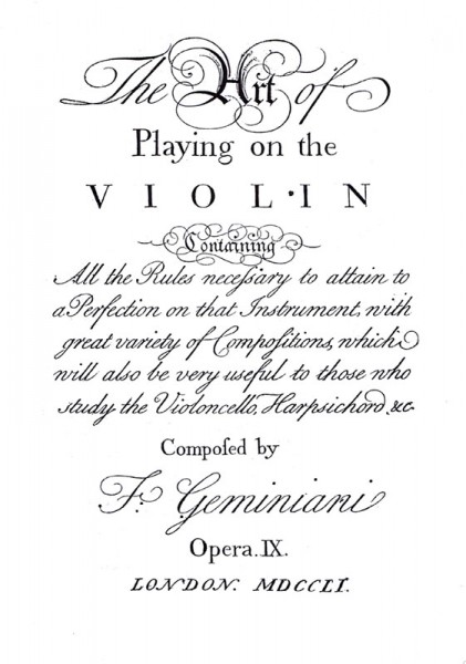 The Art of playing on the Violin, op. 9 – Francesco Geminiani