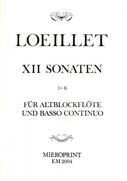 Sonatas op. 4: Vol. I – Jean-Baptiste Loeillet
