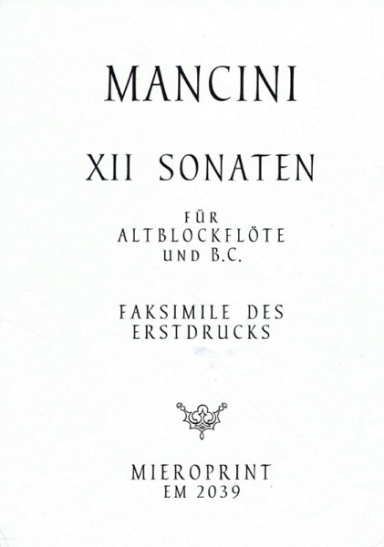 12 Sonaten – Francesco Mancini