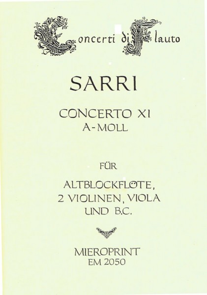 Concerto a-moll – Domenico Natale Sarri (1679-1744)