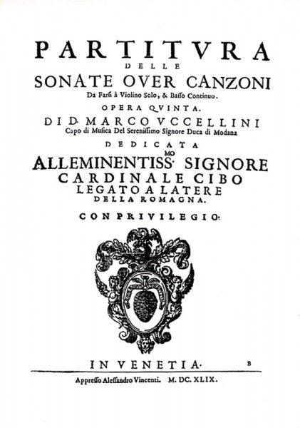 13 Sonatas Op. 5 – Marco Uccellini (1630 – 1680)